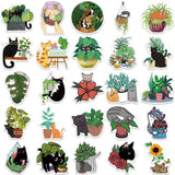 Cat Plant Stickers for Girls DIY Laptop Scrapbook Stickers