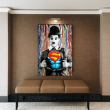 Charlie as Super Man Canvas Wall Art