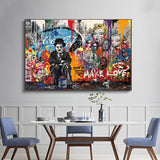 Charlie Chaplin Graffiti Mur Art Toile Peinture Affiche