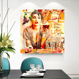 Chianti Dievole Girl With Wine Canvas Wall Art