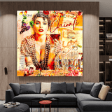 Chianti Dievole Girl With Wine Canvas Wall Art