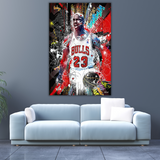 Art mural sur toile des Chicago Bulls de Jordanie