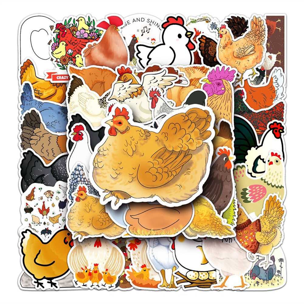 Chicken Stickers Pack | Famous Bundle Stickers | Waterproof Bundle Stickers