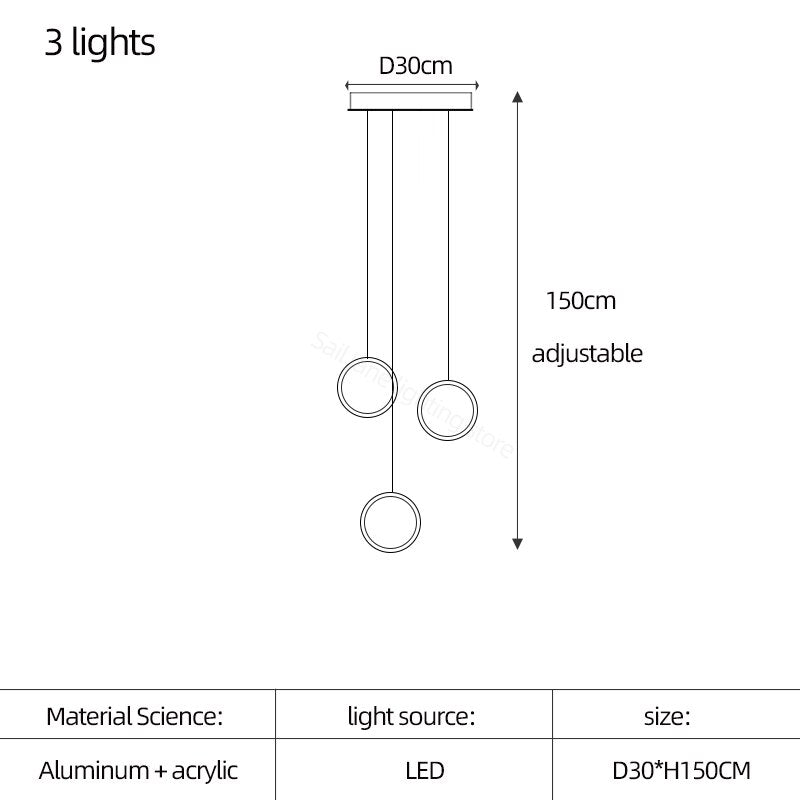 Circle Mingle LED-Kronleuchter