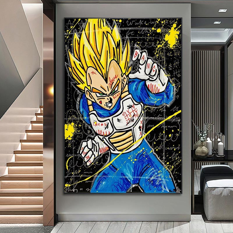 Art mural sur toile de bande dessinée de personnage d'anime classique