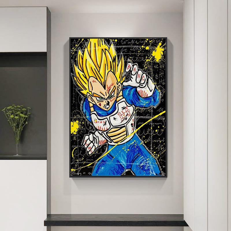 Art mural sur toile de bande dessinée de personnage d'anime classique