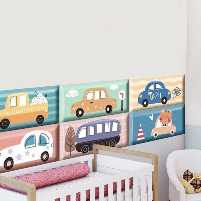 Coussins de sécurité muraux rembourrés pour enfants Classic Car Race