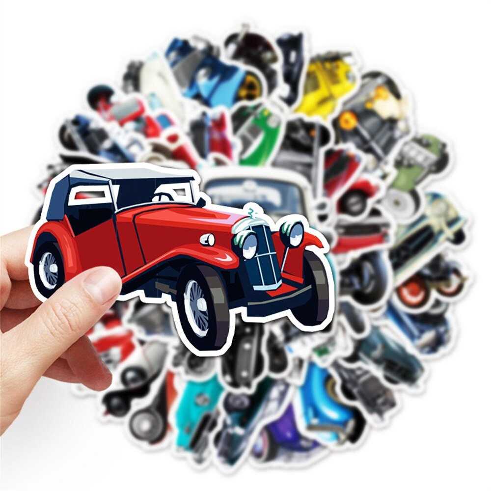 Classic Cars Stickers Pack | Famous Bundle Stickers | Waterproof Bundle Stickers