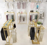 Clothing Display Floor Mounted Double Shelfs