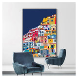 Architecture colorée art Amalfi Coast Positano Italie Art mural sur toile