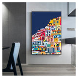 Bunte Architekturkunst, Amalfiküste, Positano, Italien, Leinwand-Wandkunst