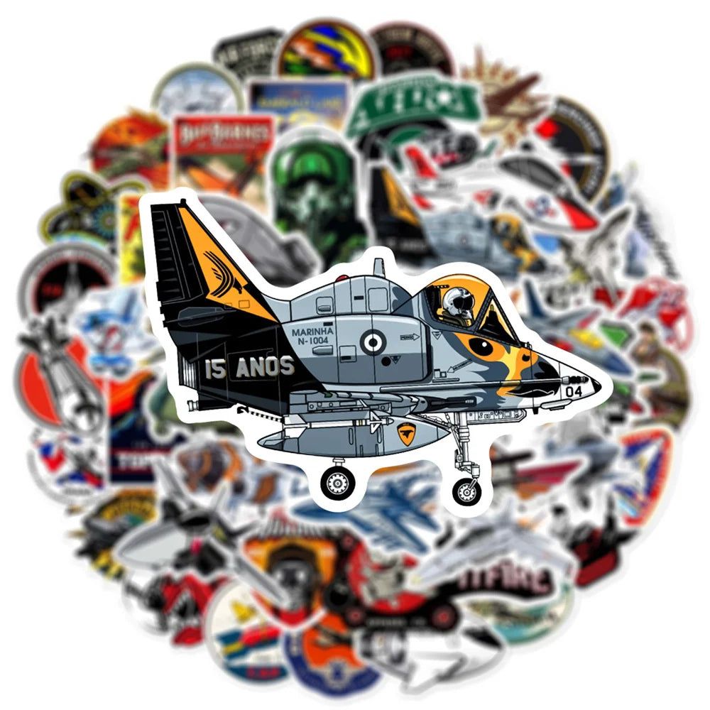 Combat Aircraft Pilot Stickers - Military and Aviation Enthusiast Pack