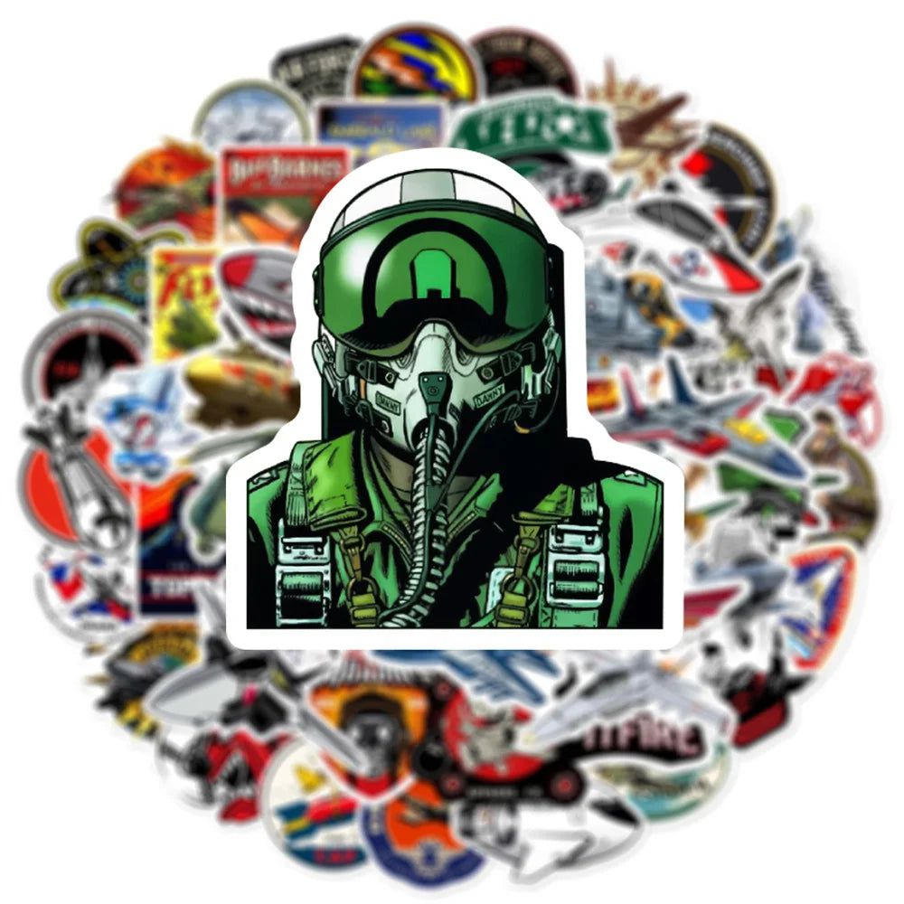 Combat Aircraft Pilot Stickers - Military and Aviation Enthusiast Pack