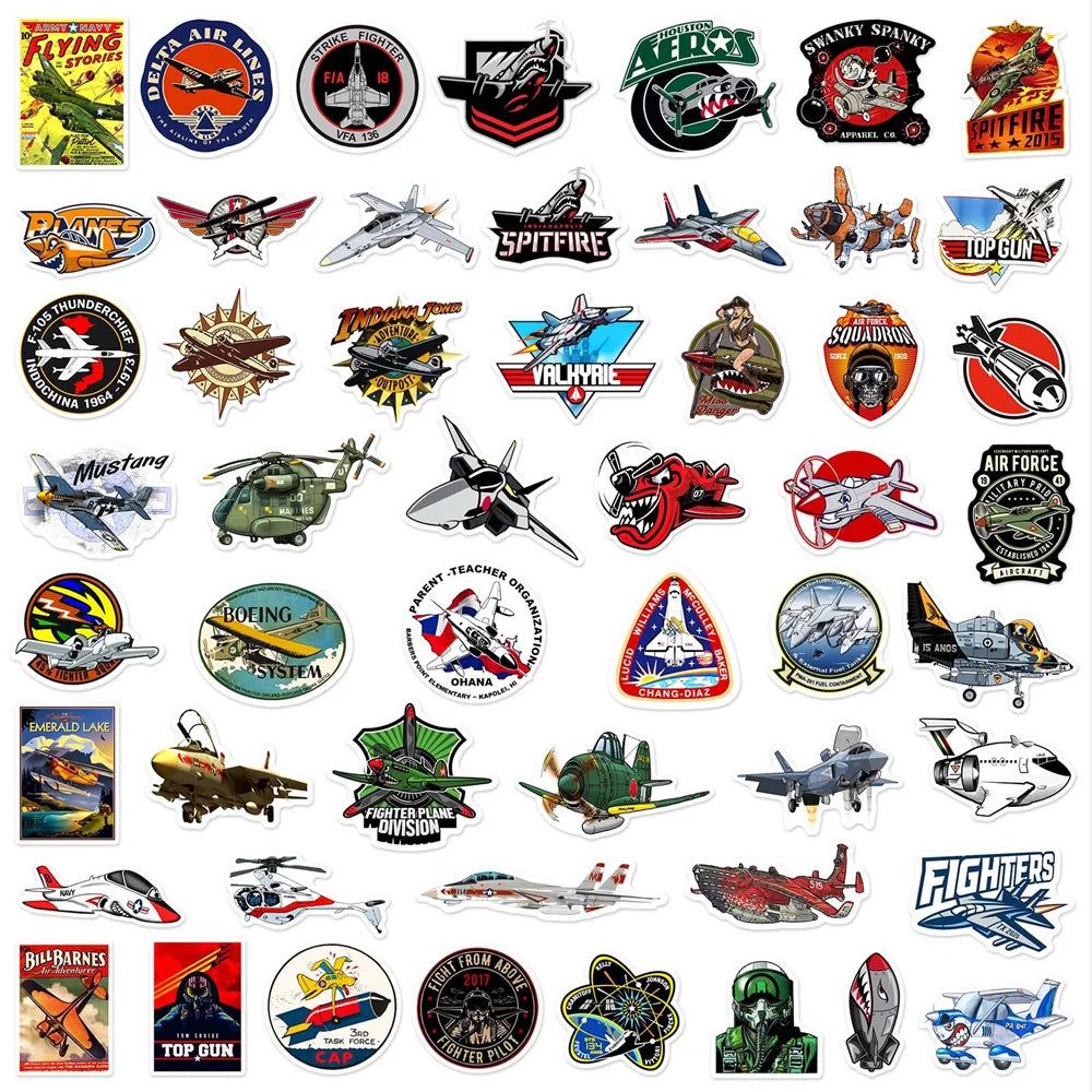 Combat Aircraft Pilot Stickers - Military and Aviation Enthusiast Pack