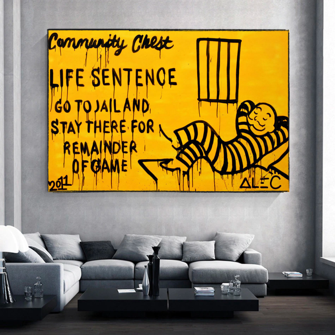 Community Chest Go To Jail - Mr Monopoly Wall Art