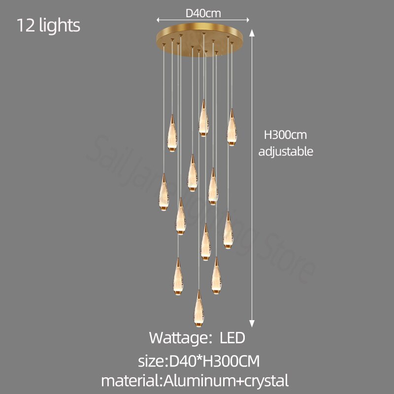 Lustre d'escalier Cones : solution d'éclairage exquise