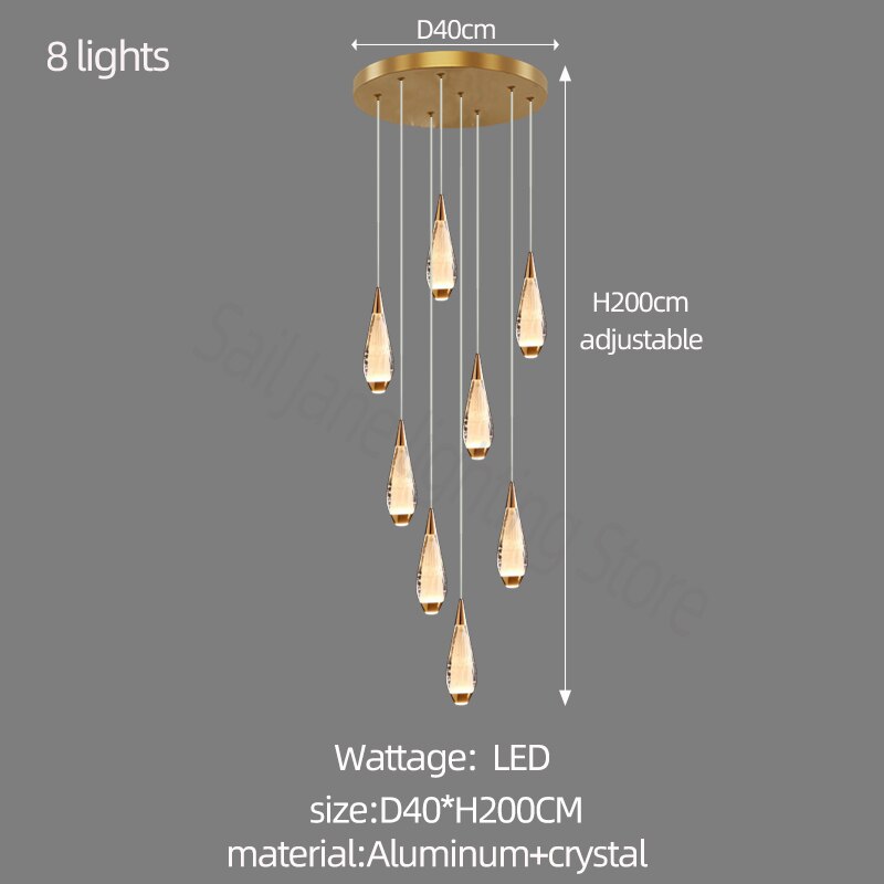 Lustre d'escalier Cones : solution d'éclairage exquise