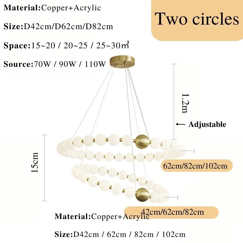Copper Molecular Balls Chandelier for Living Room