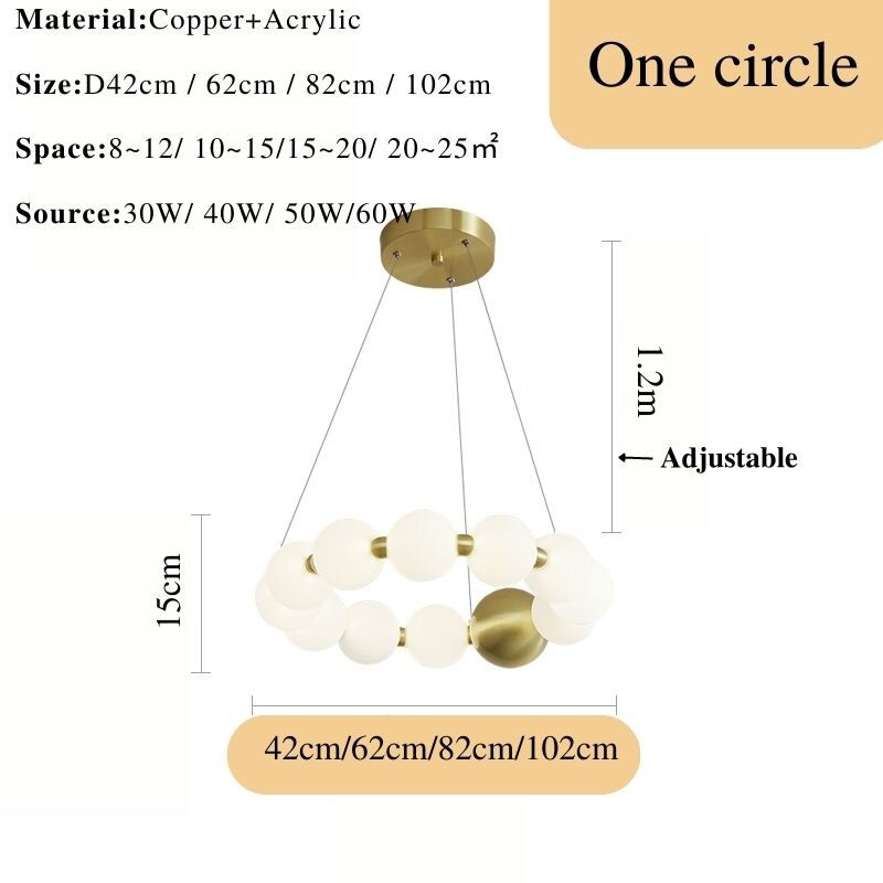 Copper Molecular Balls Chandelier for Living Room
