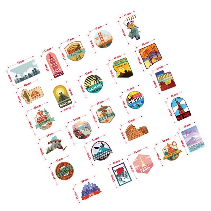 Travel City Landscape 50 Stickers Pack | Famous Bundle Stickers | Waterproof Bundle Stickers