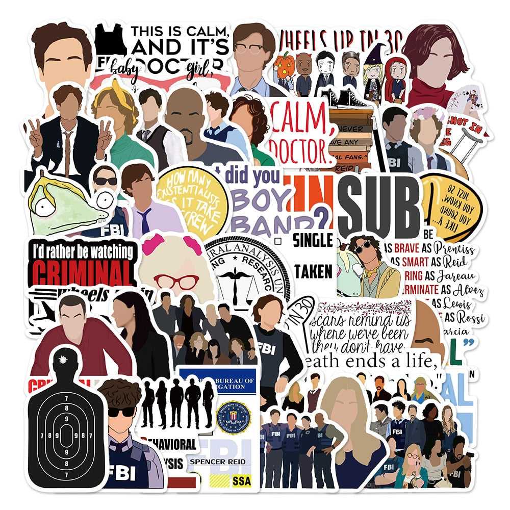 TV Show Criminal Minds Stickers Pack | Famous Bundle Stickers | Waterproof Bundle Stickers