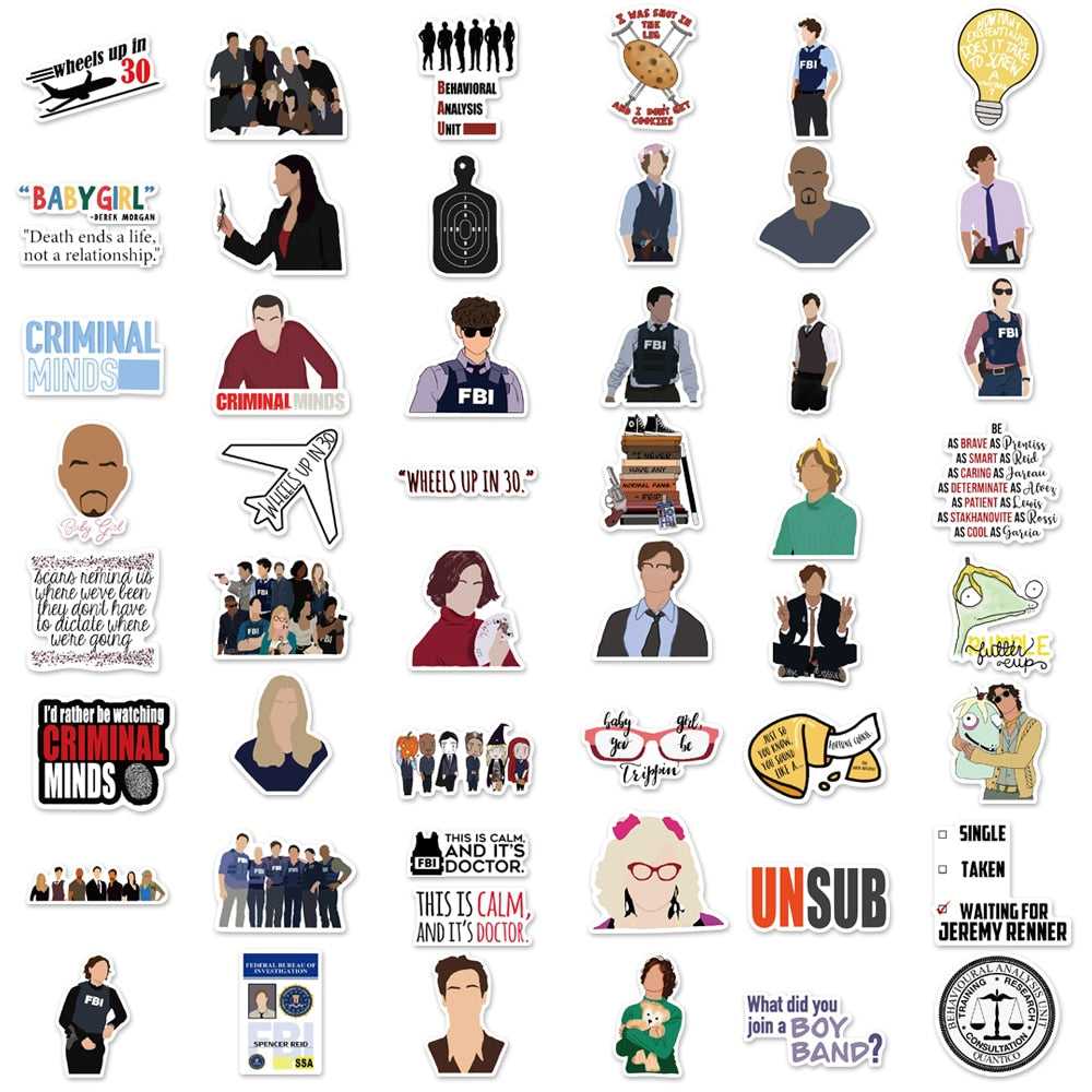 TV Show Criminal Minds Stickers Pack | Famous Bundle Stickers | Waterproof Bundle Stickers