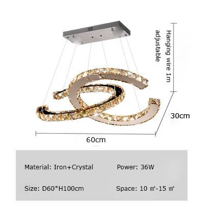 Crystal Loops Chandelier: Premium Lighting Décor