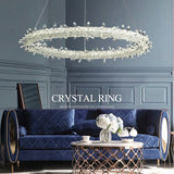 Lustre à anneau en cristal : luminaire éblouissant