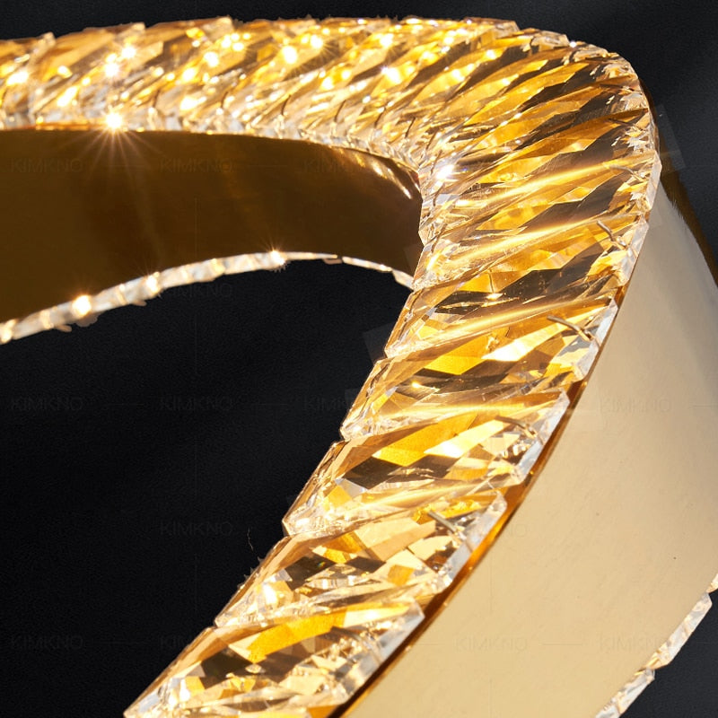 Lustre à anneau en cristal : décor d'éclairage exquis