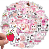 Cut Pink Cow Graffiti Waterproof Sticker