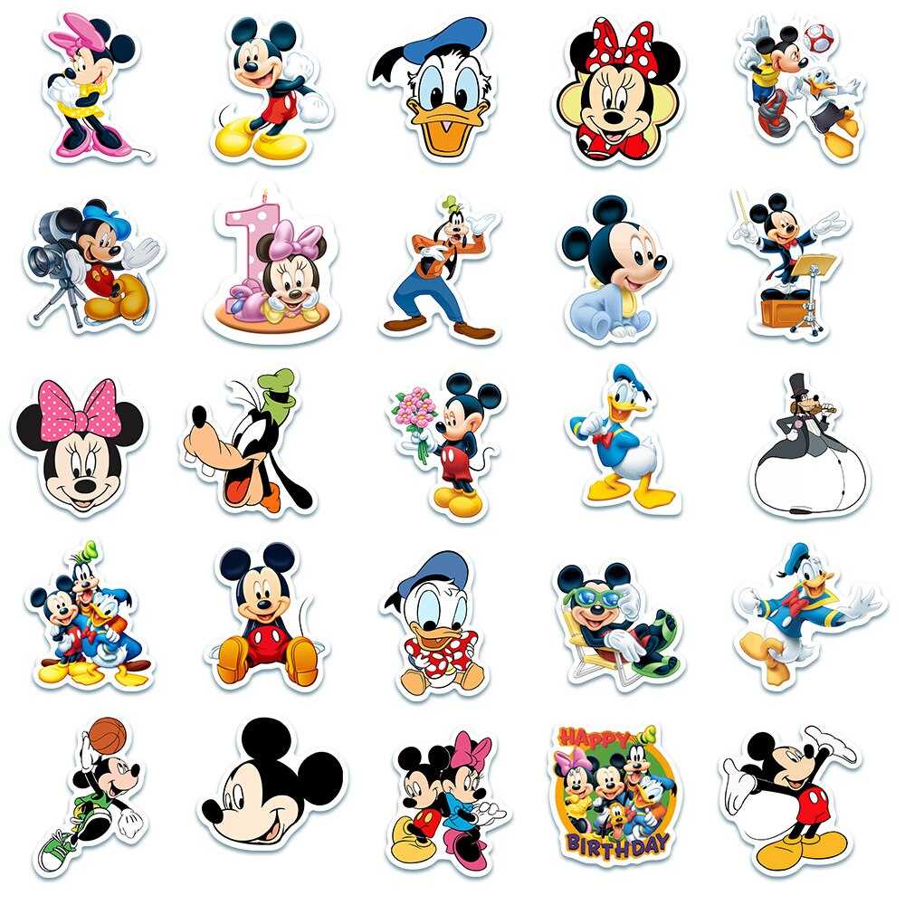 Disney Cute Mickey Mouse and Donald Duck Stickers Pack | Famous Bundle Stickers | Waterproof Bundle Stickers