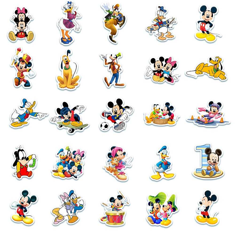 Disney Cute Mickey Mouse and Donald Duck Stickers Pack | Famous Bundle Stickers | Waterproof Bundle Stickers