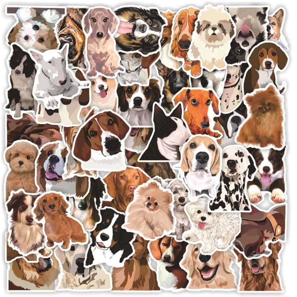 Cute Dog Animal Stickers Pack | Famous Bundle Stickers | Waterproof Bundle Stickers