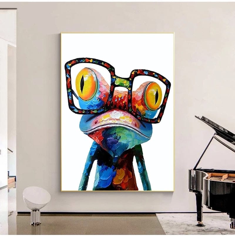 Niedliche Frosch-Leinwandkunst 