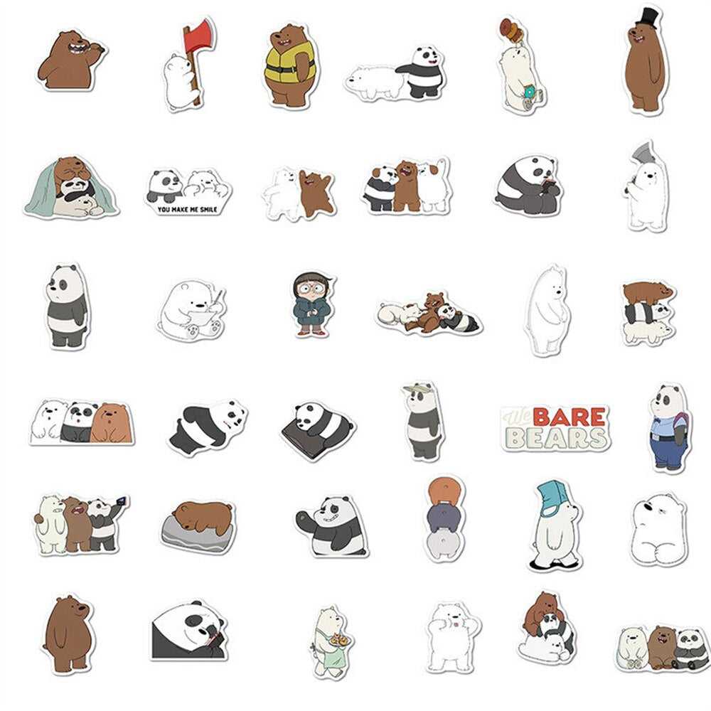 Cute Image Our Naked Bear Graffiti Waterproof Sticker