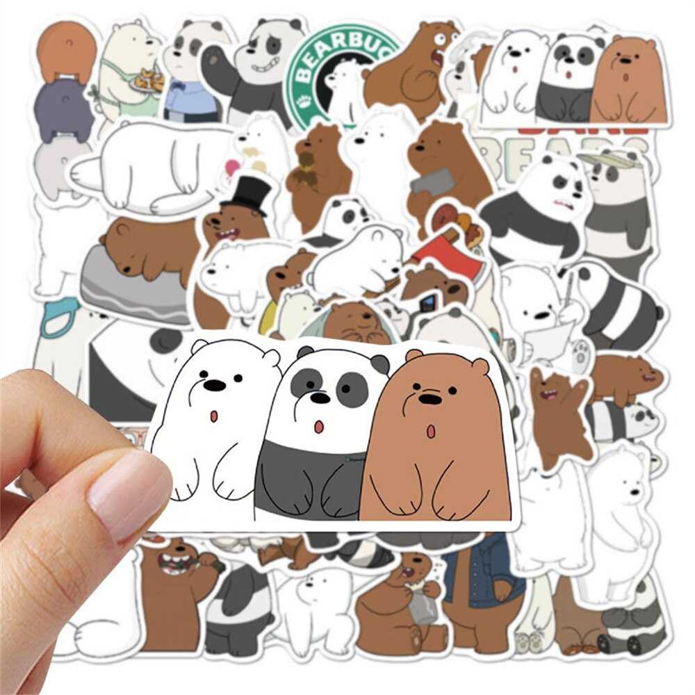 Cute Image Our Naked Bear Graffiti Waterproof Sticker