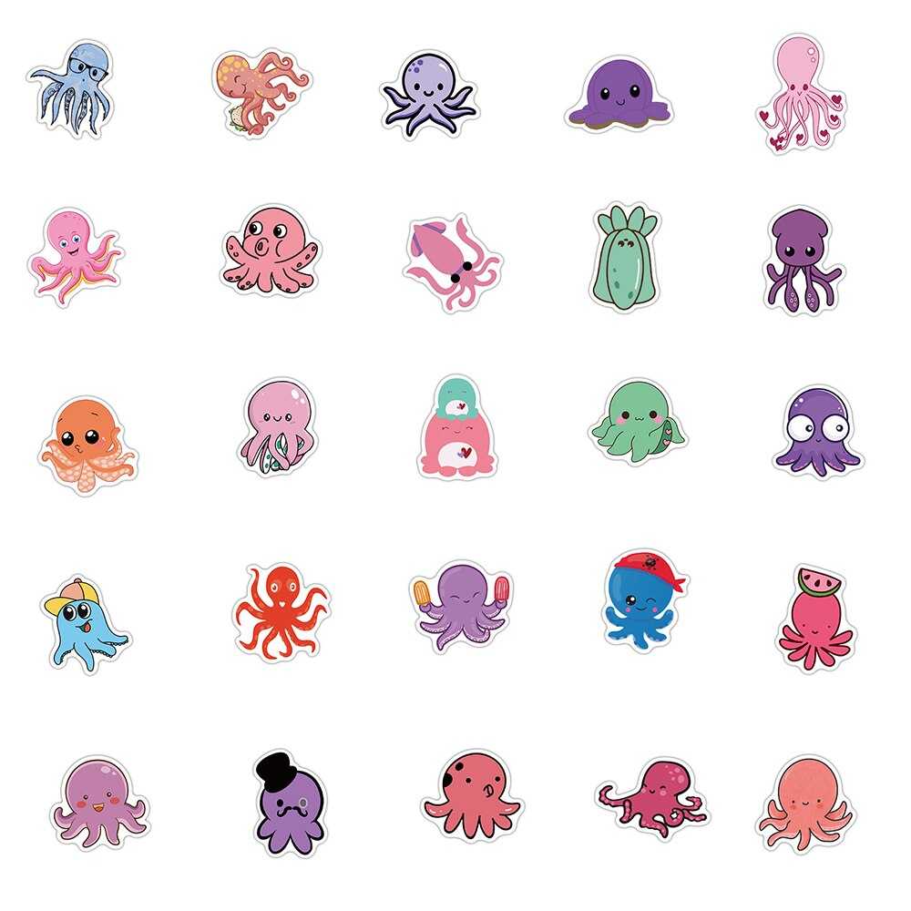 Cute Octopus Stickers Pack | Famous Bundle Stickers | Waterproof Bundle Stickers