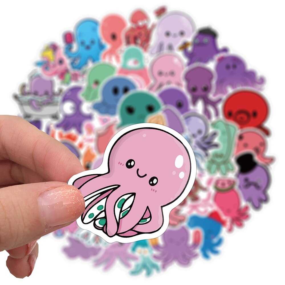 Cute Octopus Stickers Pack | Famous Bundle Stickers | Waterproof Bundle Stickers