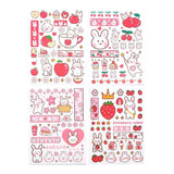 Stickers 4 Sheets/Set Cute Diary DIY Planner Kawaii Cute rabbit Sticky Scrapbooking for Girls Decorative stickers for kids