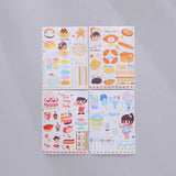 Stickers 4 Sheets/Set Cute Diary DIY Planner Kawaii Cute rabbit Sticky Scrapbooking for Girls Decorative stickers for kids