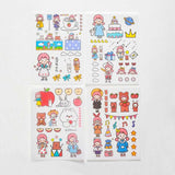 Stickers 4 Sheets/Set Cute Diary DIY Planner Kawaii Cute rabbit Sticky Scrapbooking for Girls Decorative stickers for kids