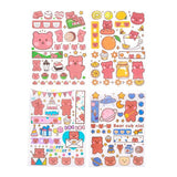 Stickers 4 Sheets/Set Cute Diary DIY Planner Kawaii Cute rabbit Sticky Scrapbooking for Girls Decorative stickers for kids