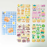 Stickers 4 Sheets/Set Cute Diary DIY Planner Kawaii Cute rabbit Sticky Scrapbooking for Girls Decorative stickers for kids