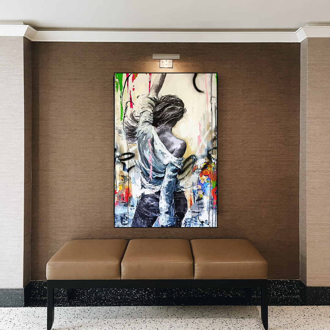 Dancing Girl Street Graffiti Canvas Wall Art