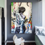 Dancing Girl Street Graffiti Canvas Wall Art