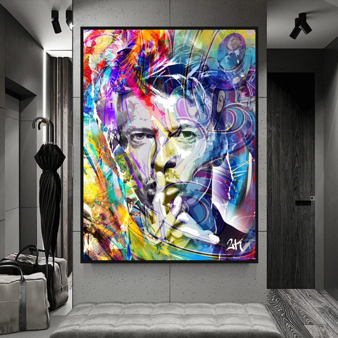 David Bowie Singer Famous Wall Canvas Art Wall Hanging