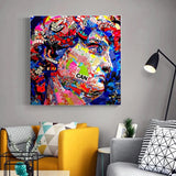 David Head Sculpture Graffiti Canvas Wall Art