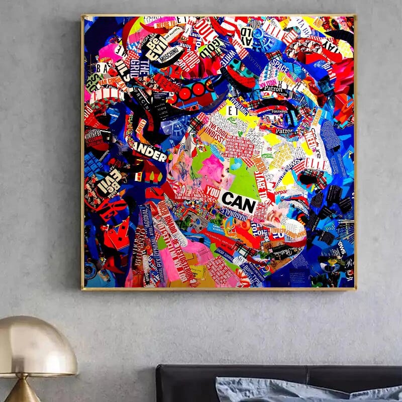 David Head Sculpture Graffiti Canvas Wall Art