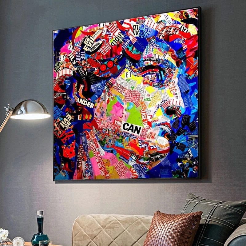 David Head Sculpture Graffiti Canvas Wall Art