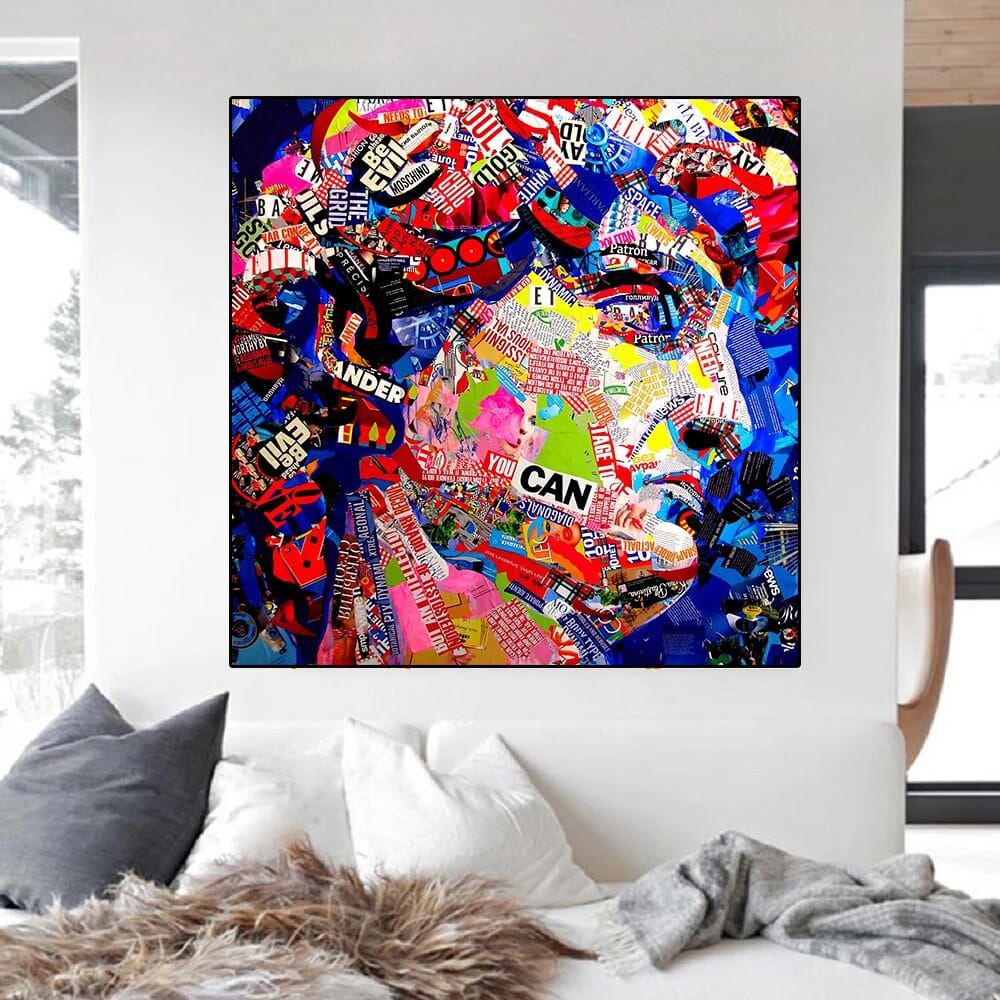 David Head Sculpture Graffiti Canvas Wall Art